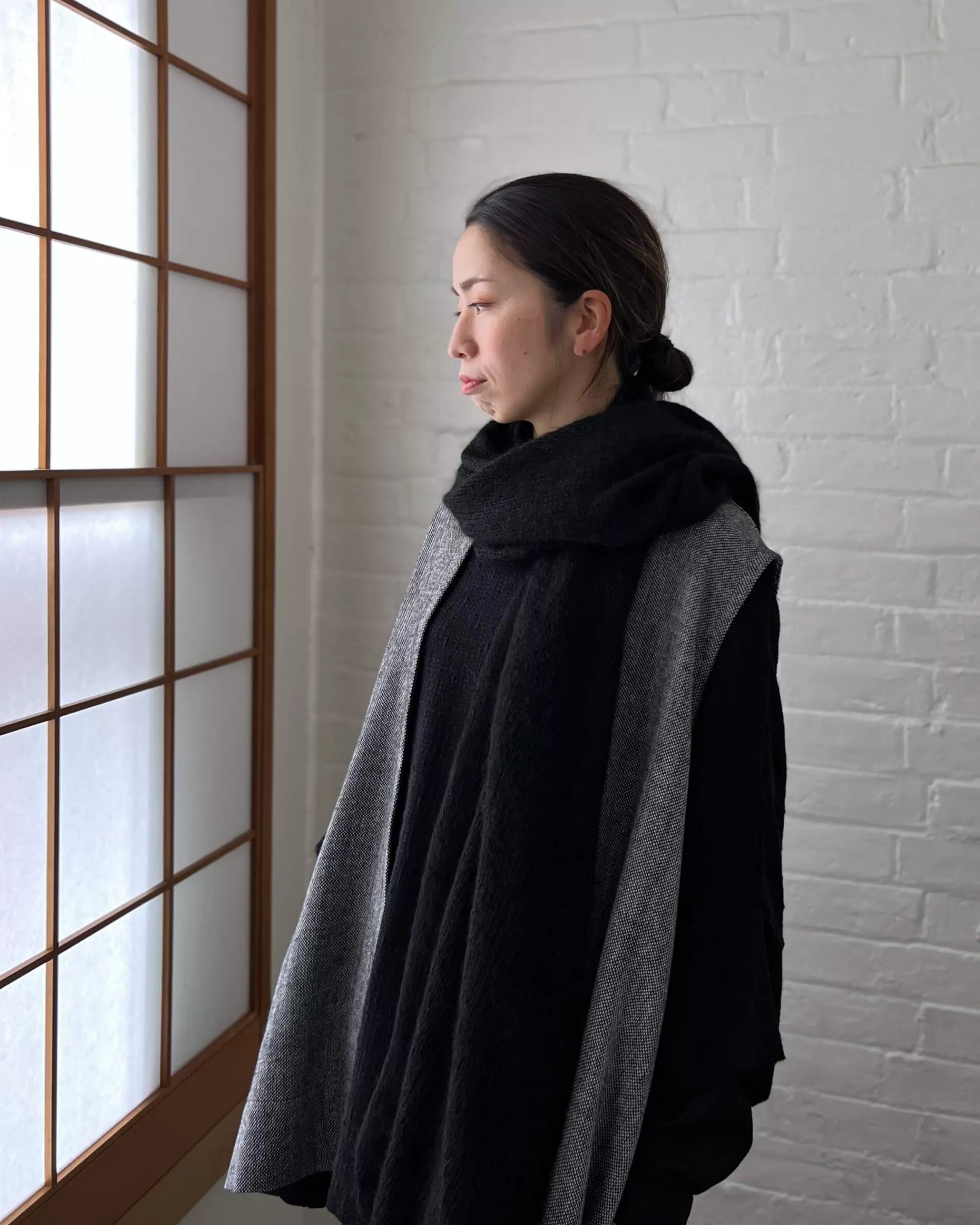 Shop karakoram : Alpaca Mohair Scarf In Carbon