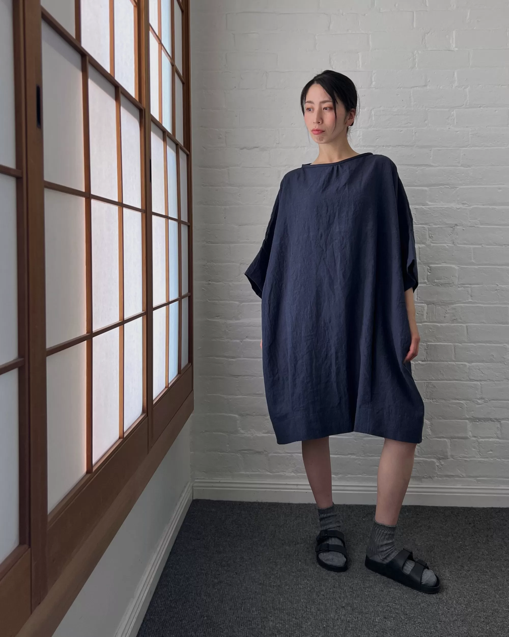 Fashion LJ struthers : Bluestone Linen Quadro Dress