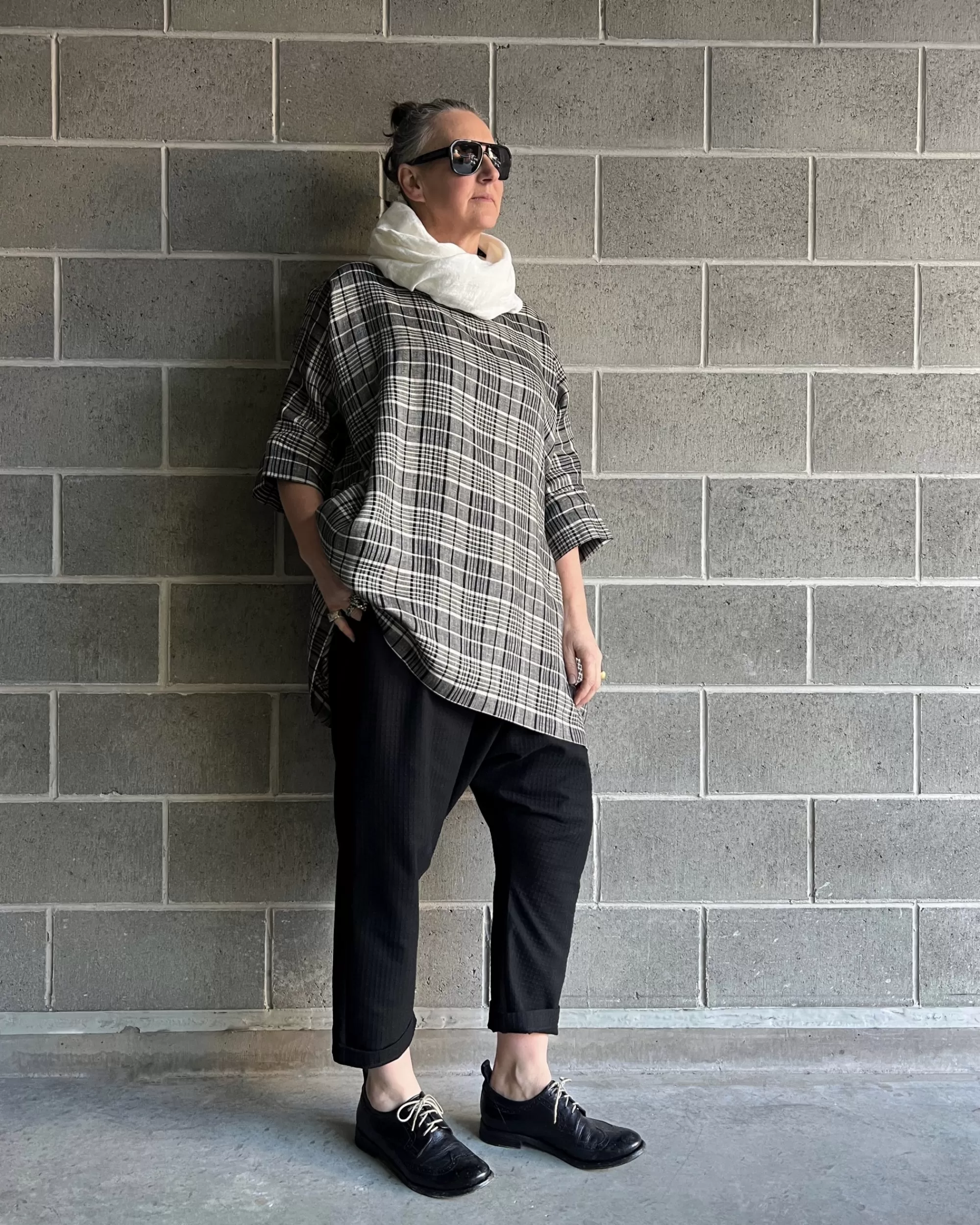 Outlet LJ struthers : Check Linen Lunar Tunic