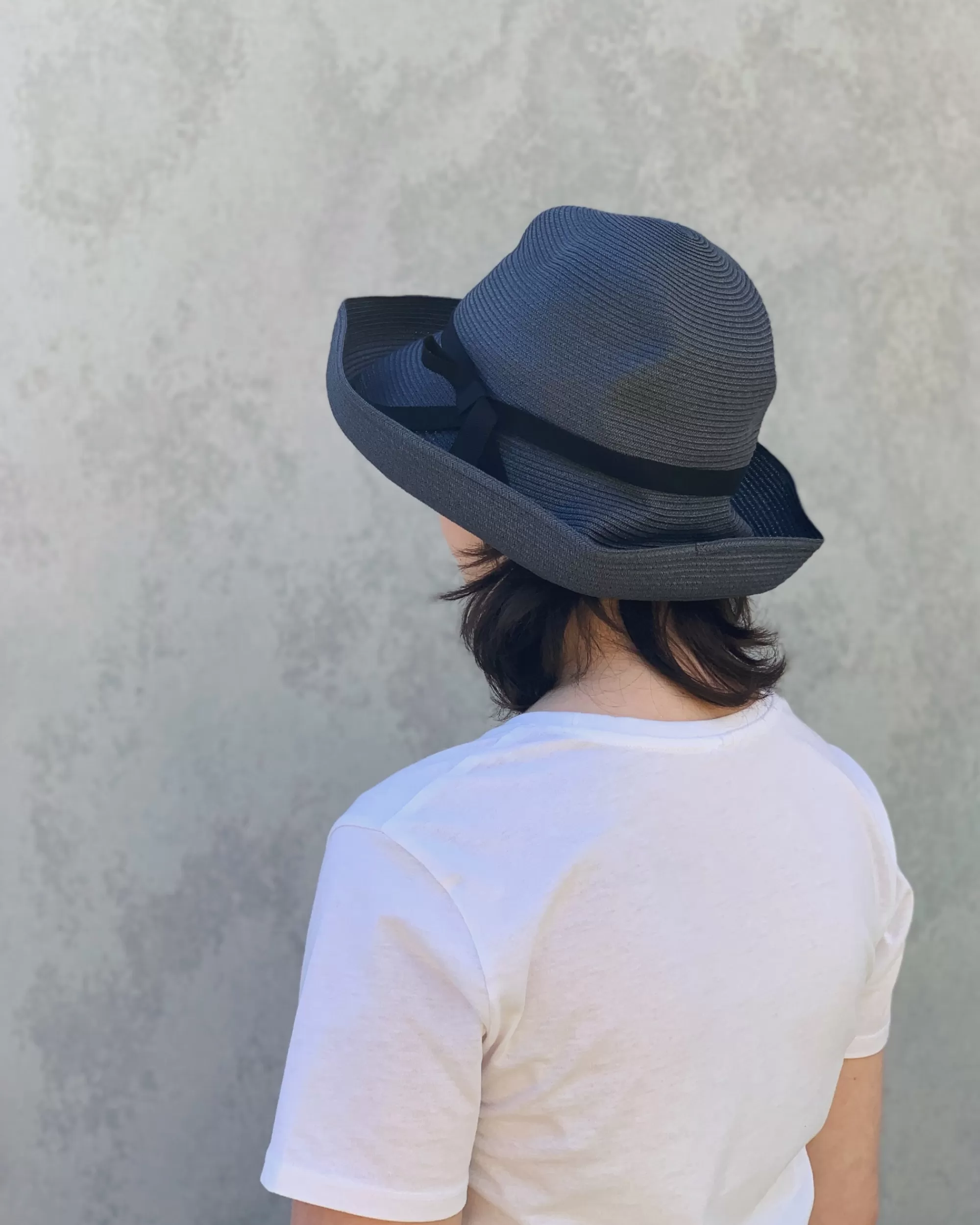 New mature ha : Boxed Hat In Charcoal With Carbon Ribbon