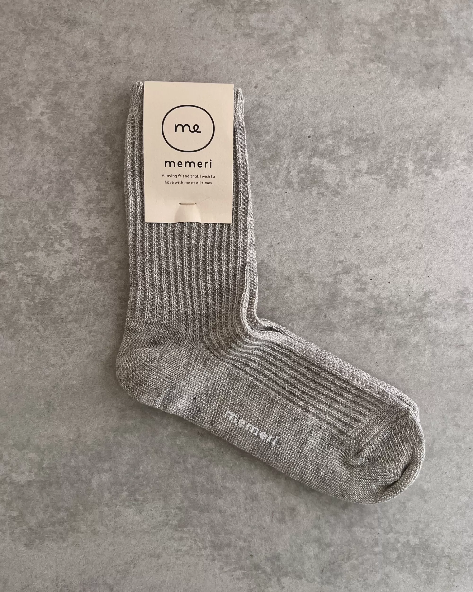 Sale nishiguchi kutsushita Memeri : Linen Ribbed Socks