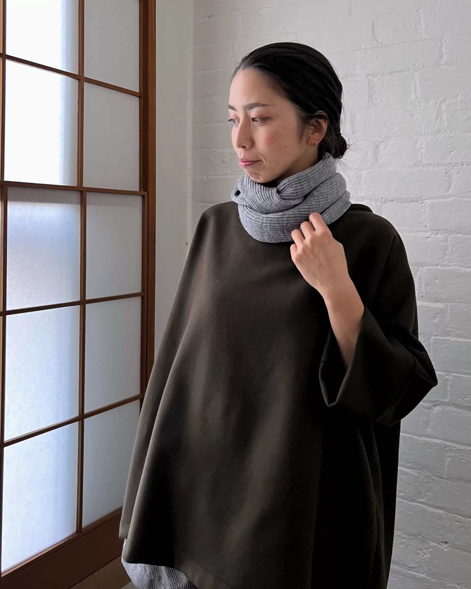 Flash Sale nishiguchi kutsushita Memeri : Merino Wool Loop Scarf In Flint