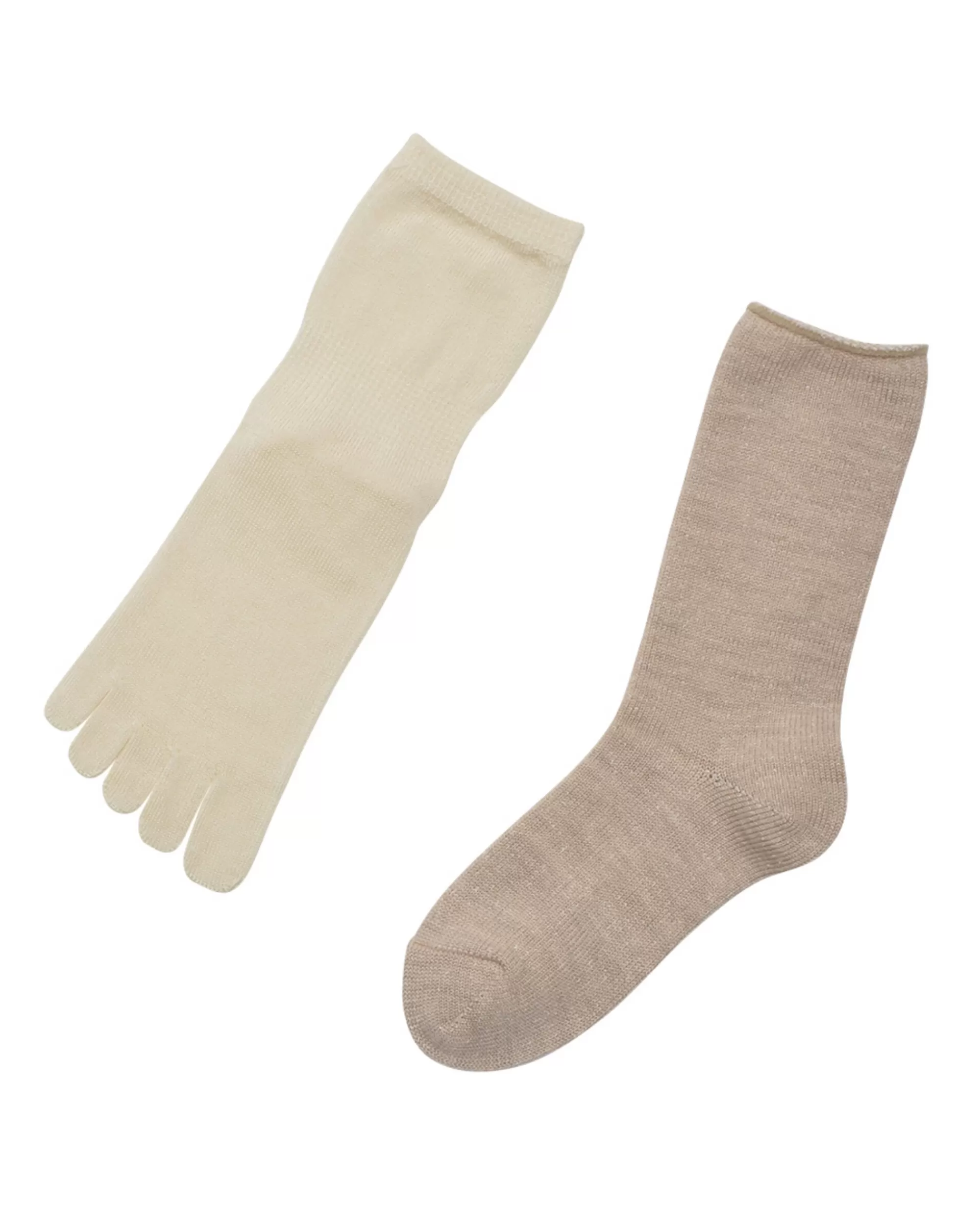 Outlet nishiguchi kutsushita Memeri : Wool Silk Layered Sock Set