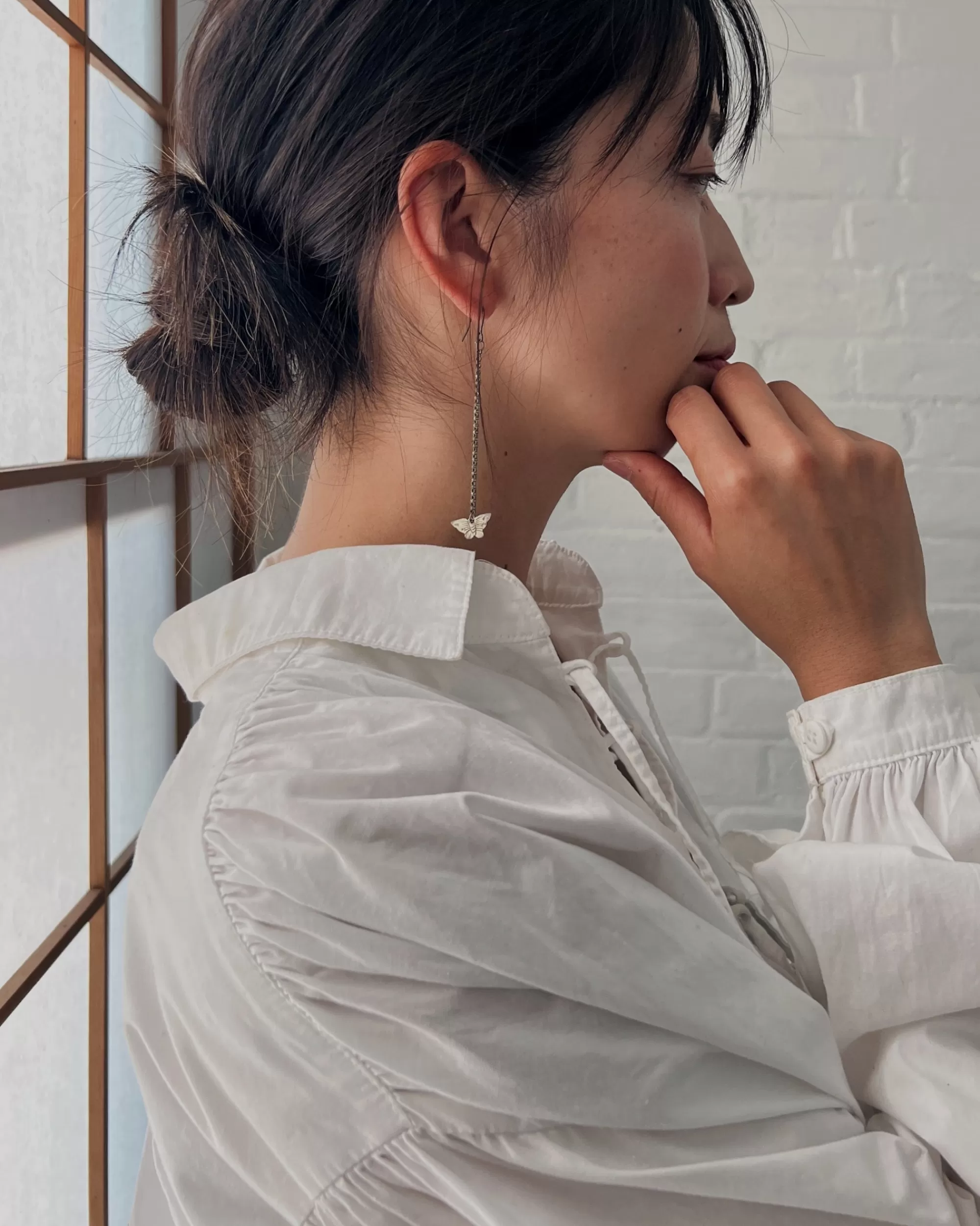 Shop modern marcel : Vintage Butterfly Drop Earrings