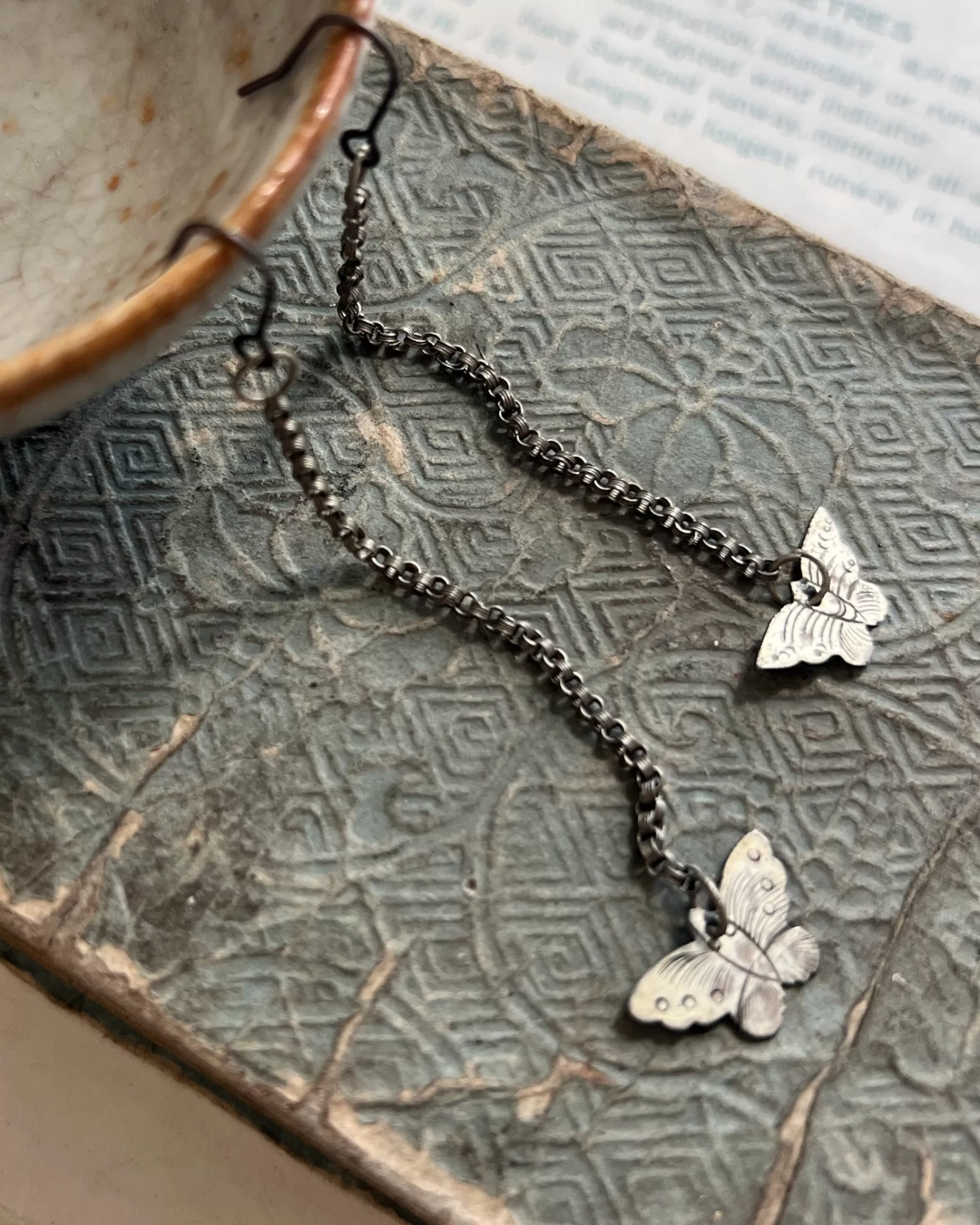 Shop modern marcel : Vintage Butterfly Drop Earrings