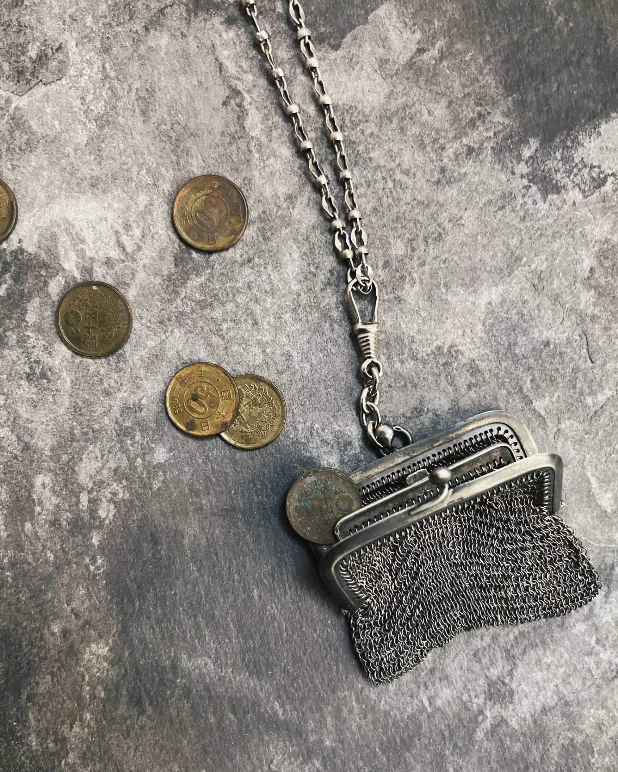 Cheap modern marcel : Vintage Chain Purse Necklace