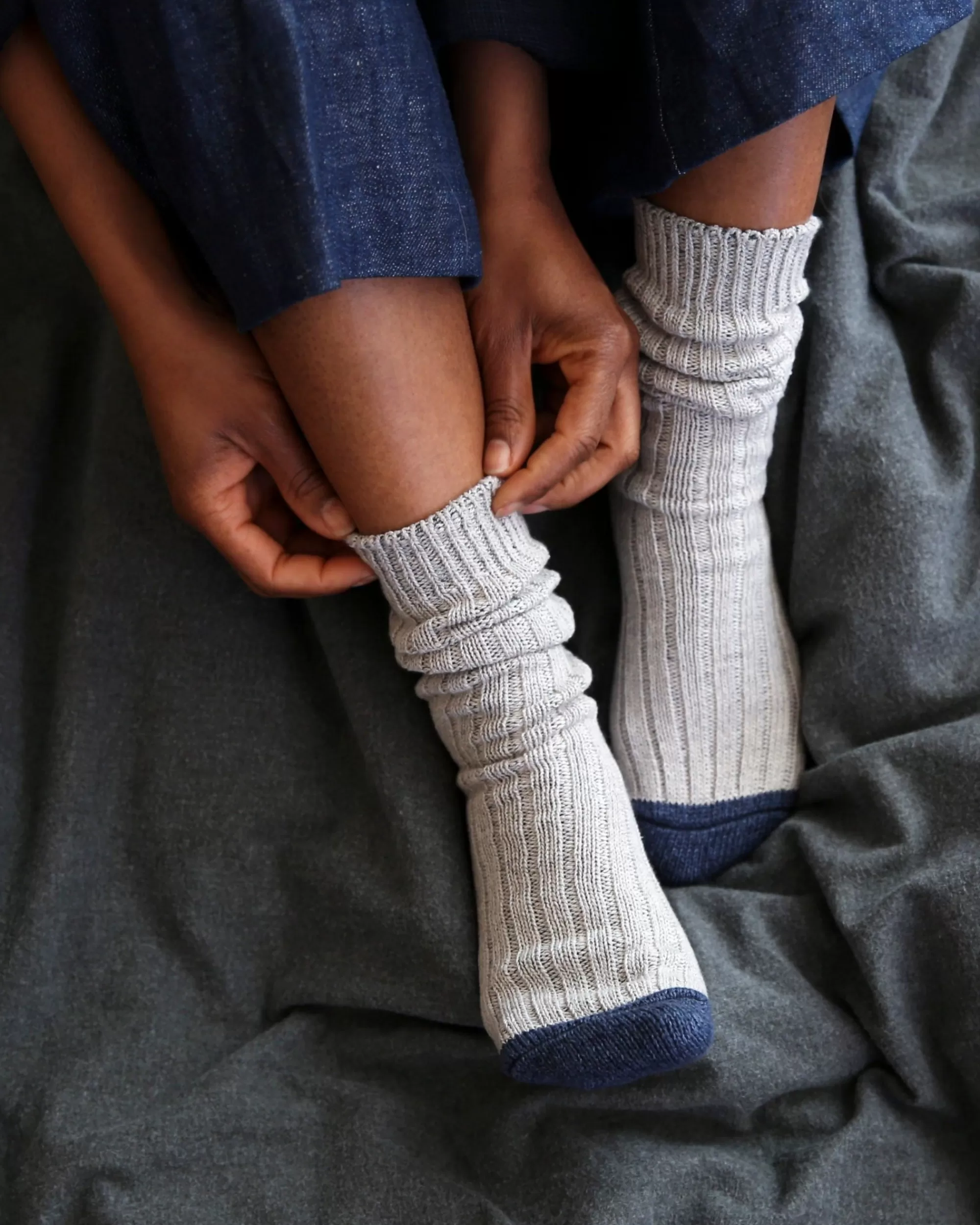 Fashion nishiguchi kutsushita : Boston Cotton Ribbed Sock