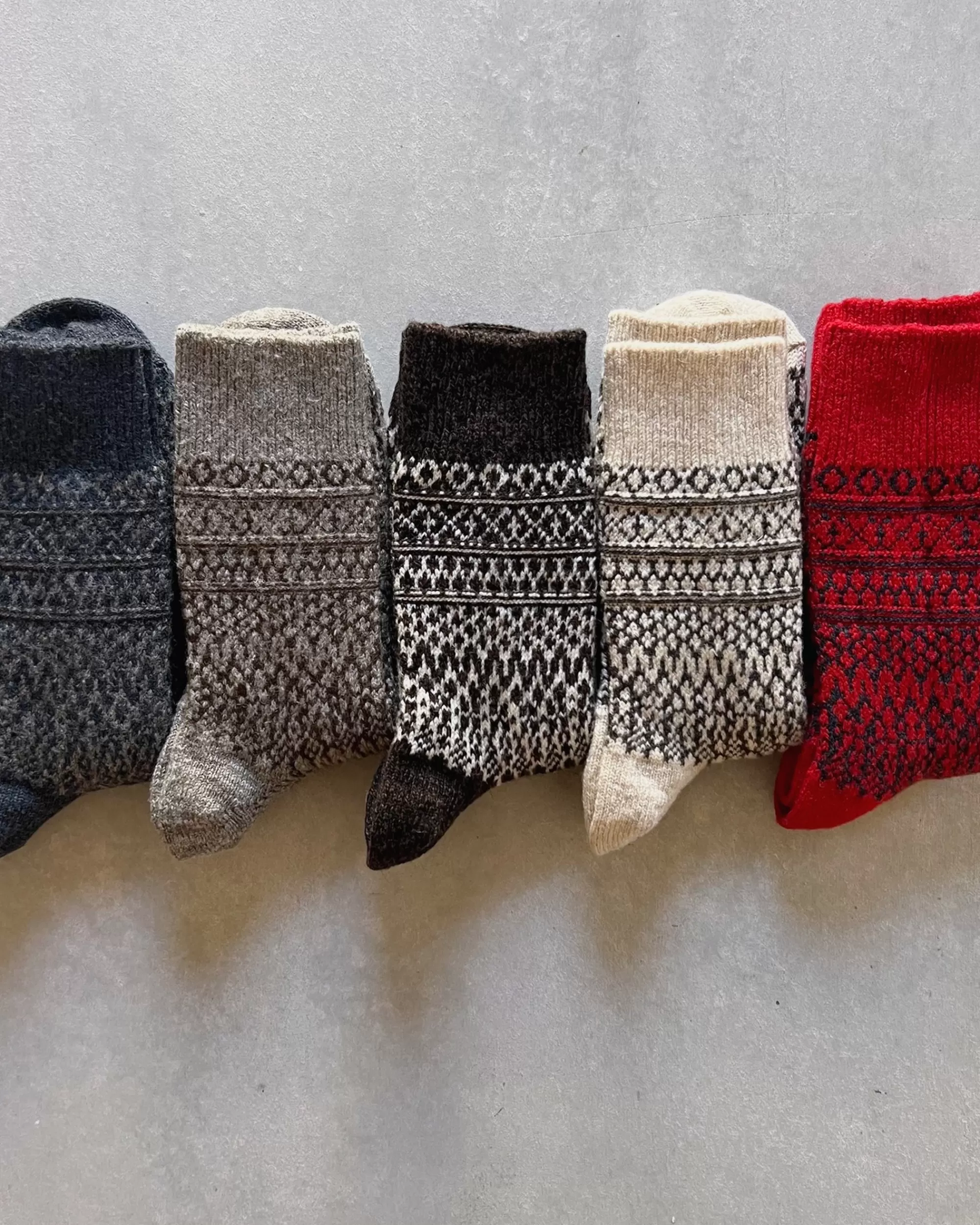 Online nishiguchi kutsushita : Oslo Wool Jacquard Socks