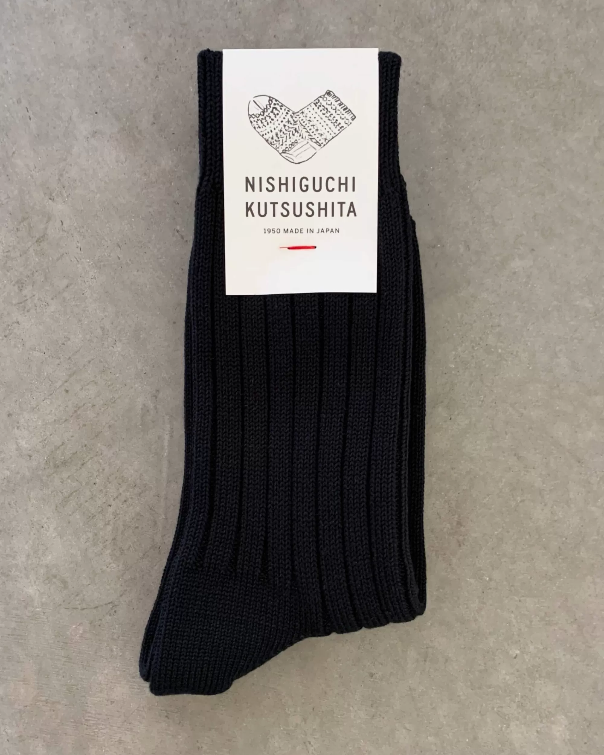 Flash Sale nishiguchi kutsushita : Praha Egyptian Cotton Ribbed Socks