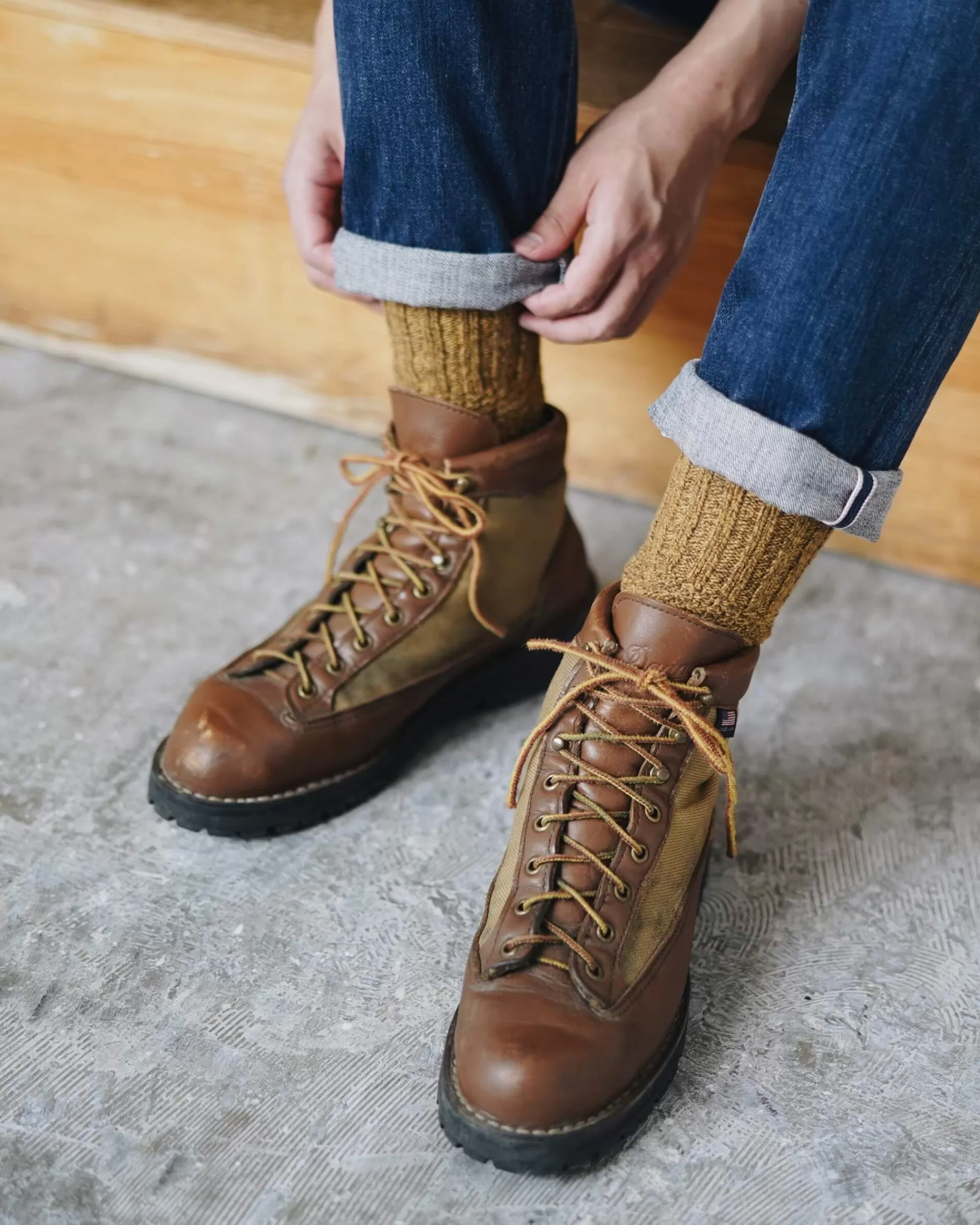 Shop nishiguchi kutsushita : Wool Cotton Boot Socks