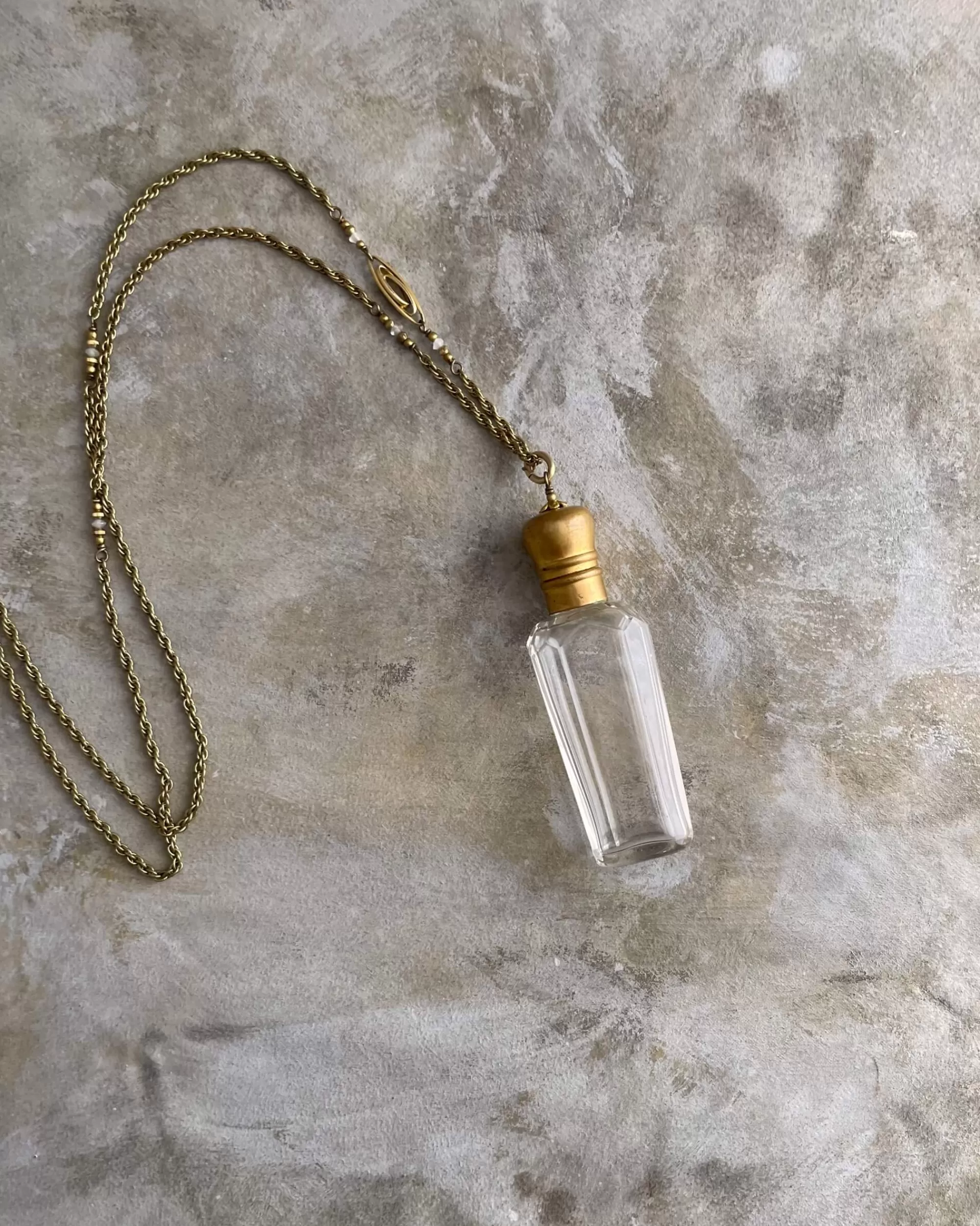 Cheap tabito : Brass Necklace With Vintage Perfume Flask Pendant