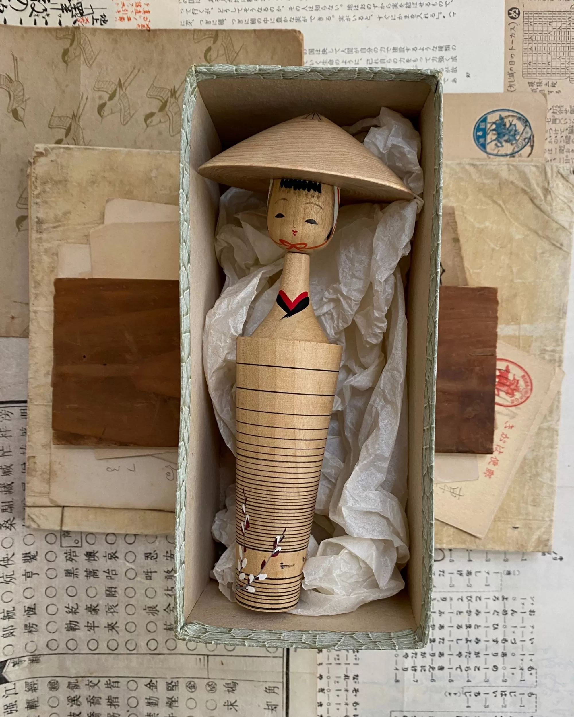 Clearance the maker Vintage Japanese Boxed Kokeshi