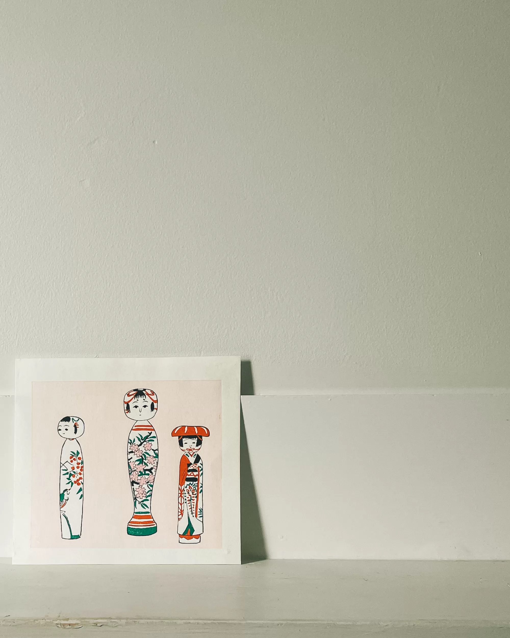 Sale the maker Vintage Kokeshi Doll Etching