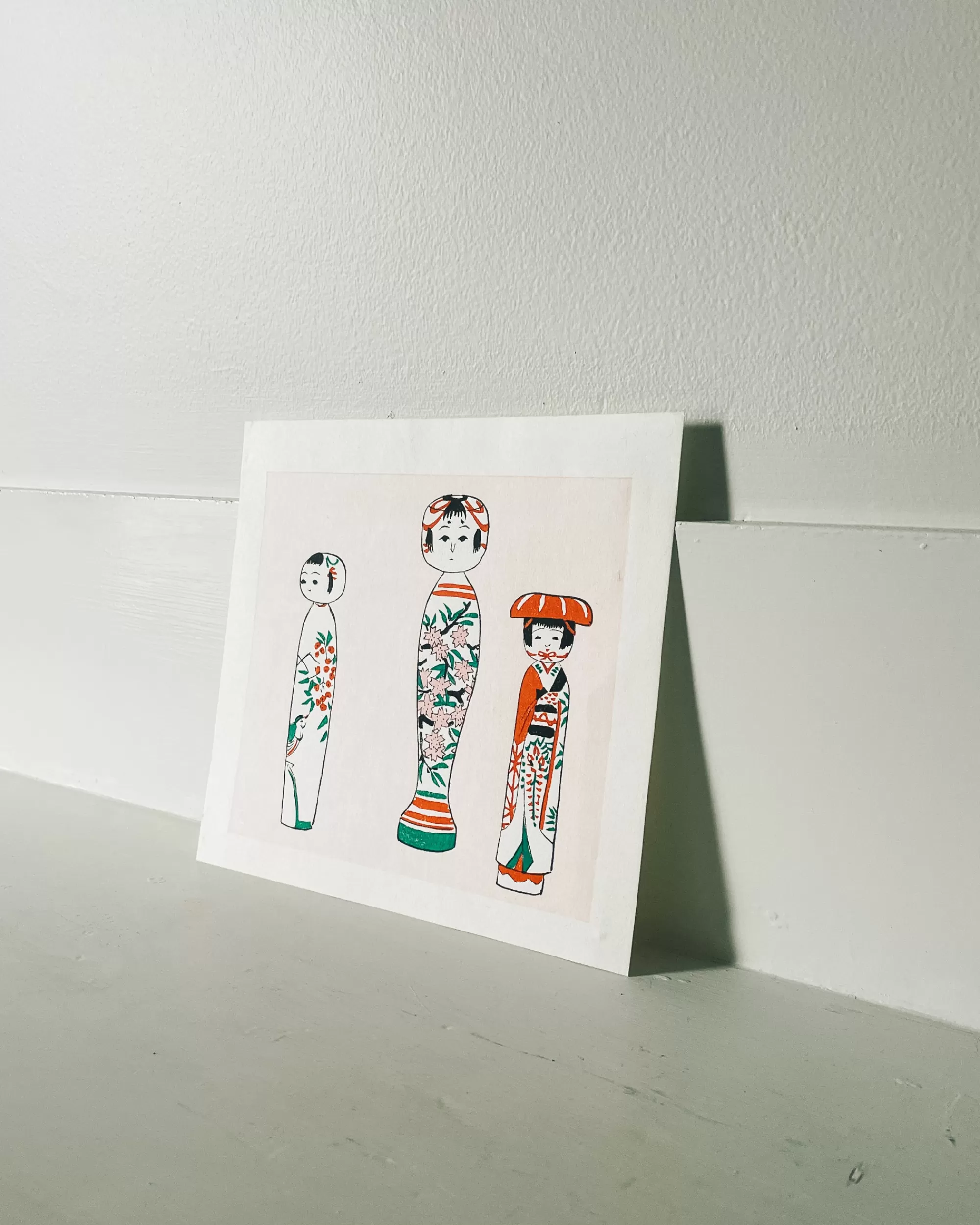 Sale the maker Vintage Kokeshi Doll Etching
