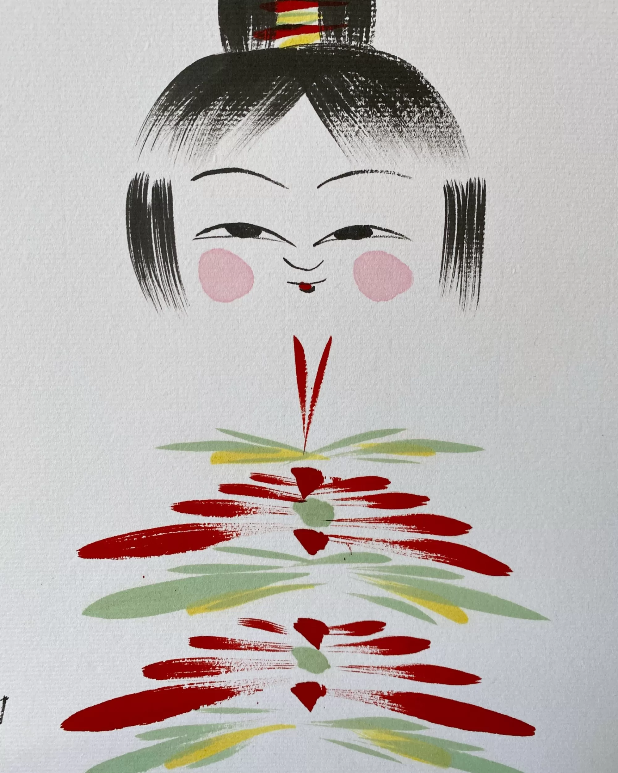 Store the maker Vintage Kokeshi Shikishi Painting