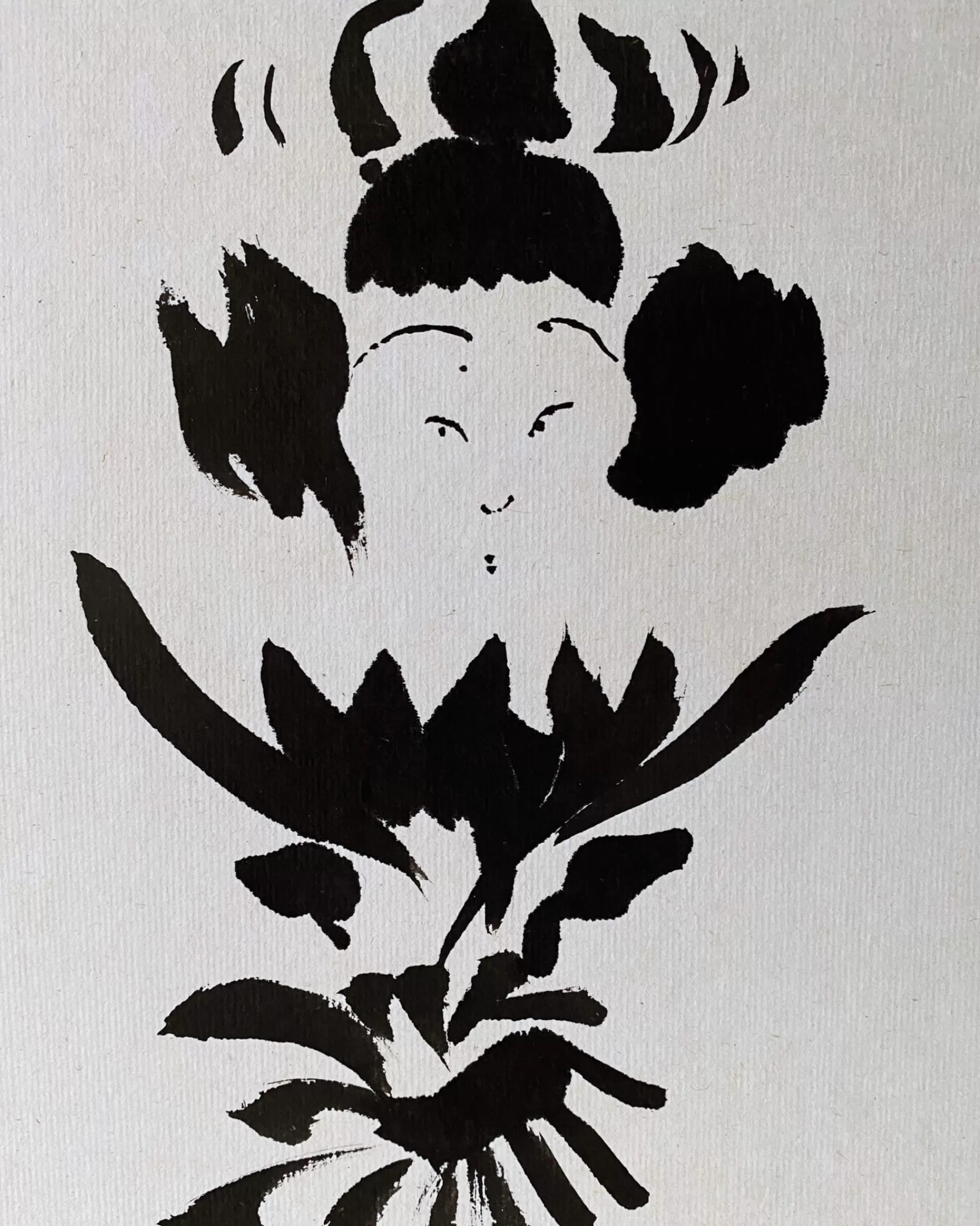 Cheap the maker Vintage Kokeshi Shikishi Painting