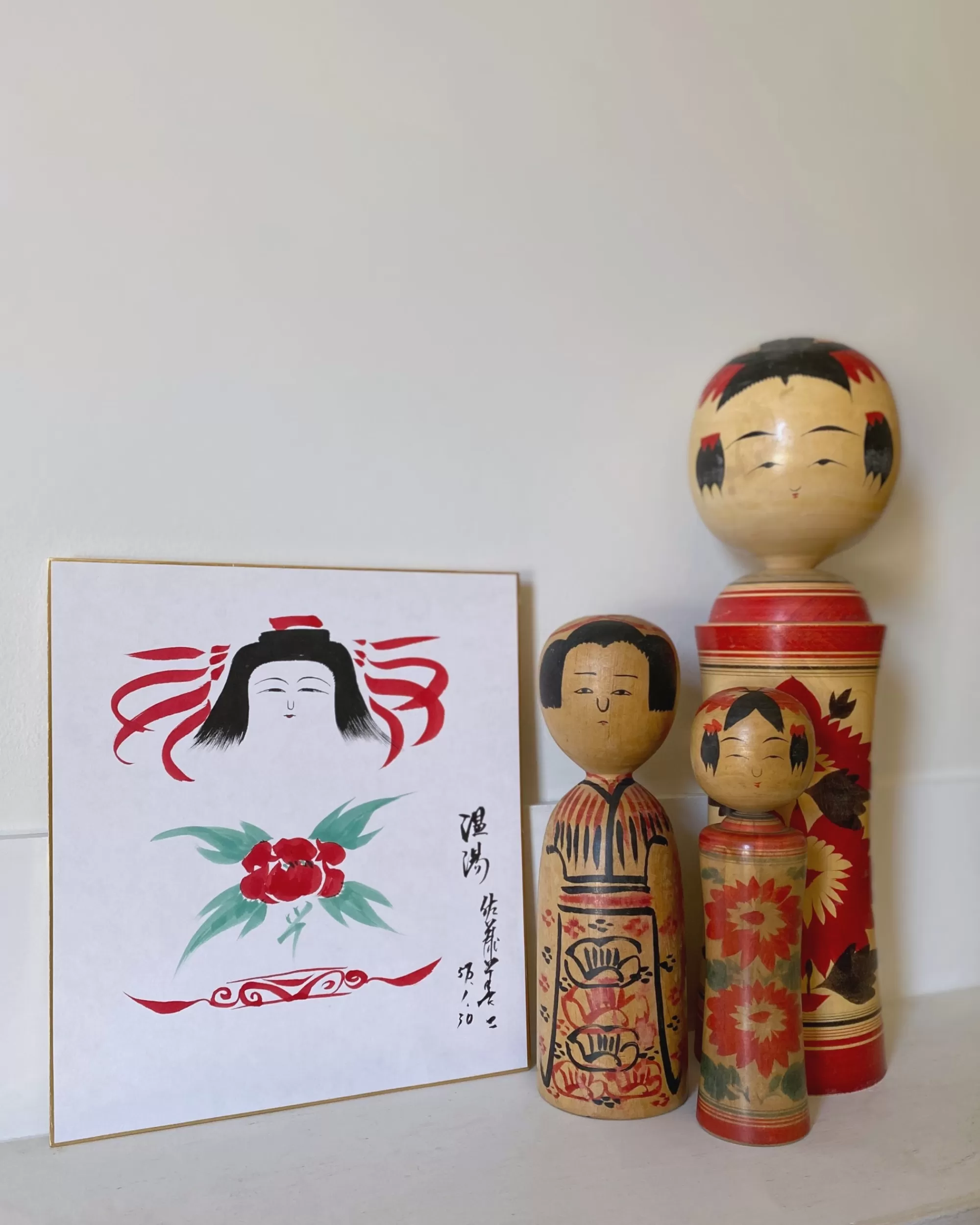 Shop the maker Vintage Kokeshi Shikishi Painting