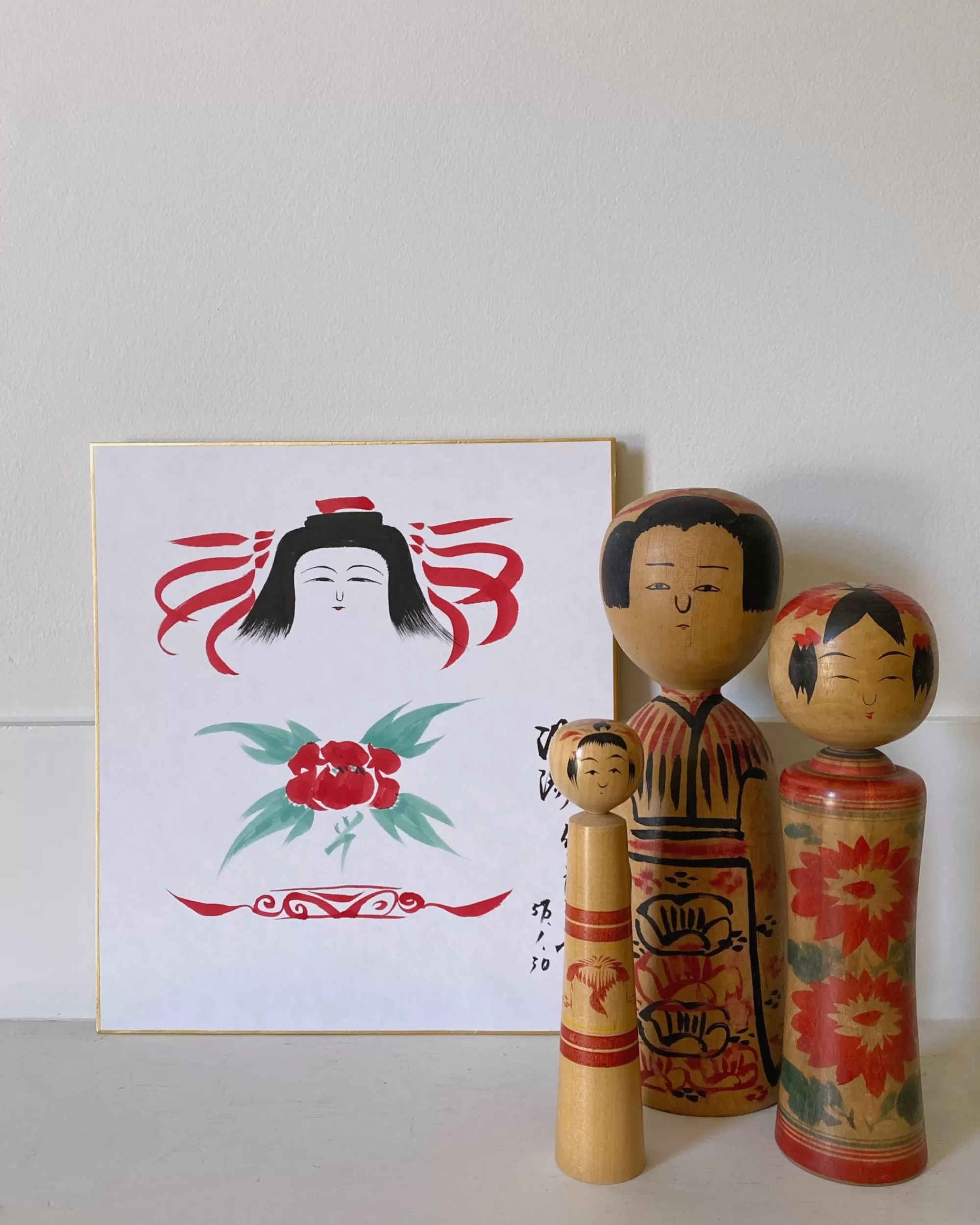 Shop the maker Vintage Kokeshi Shikishi Painting