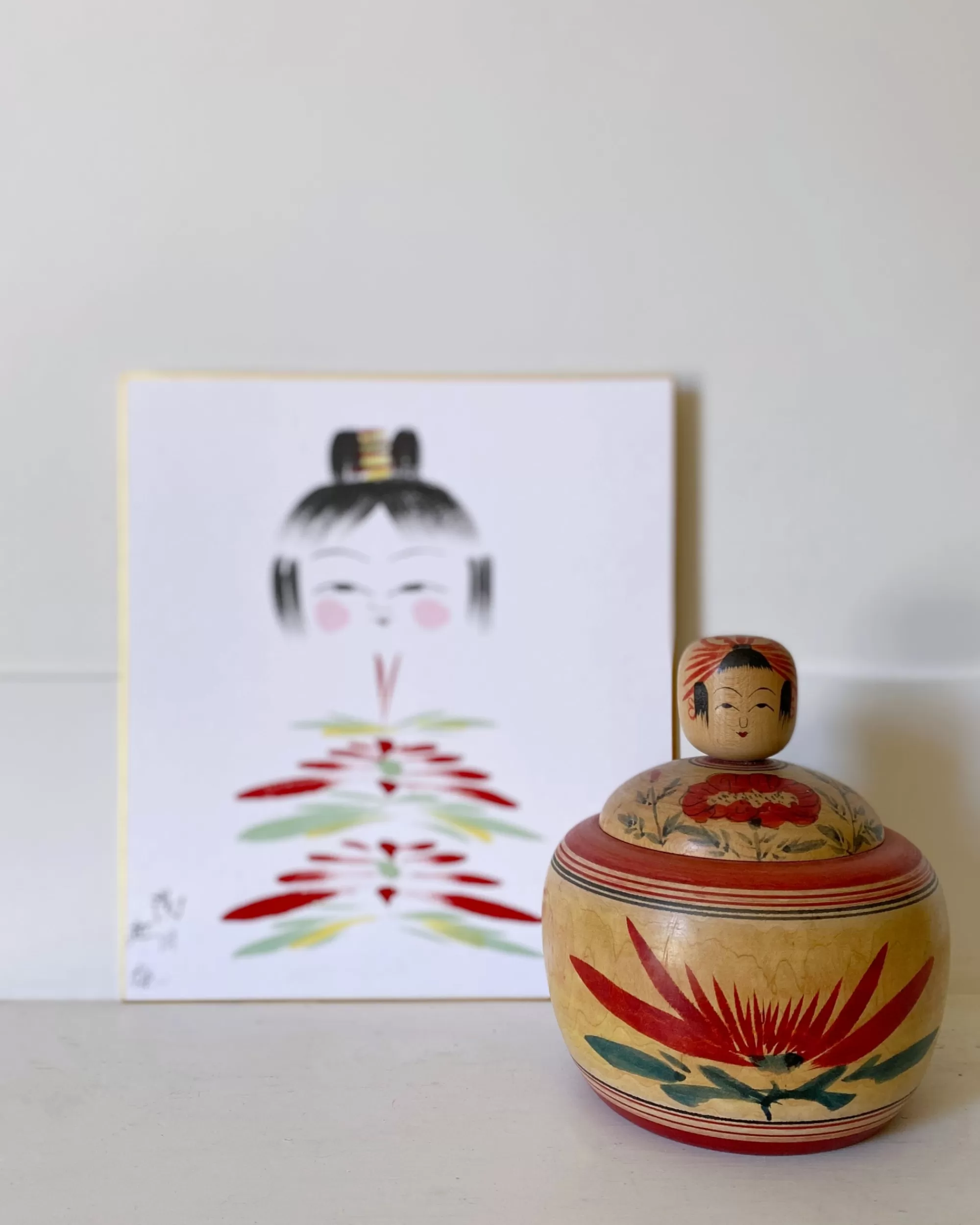 Store the maker Vintage Kokeshi Shikishi Painting