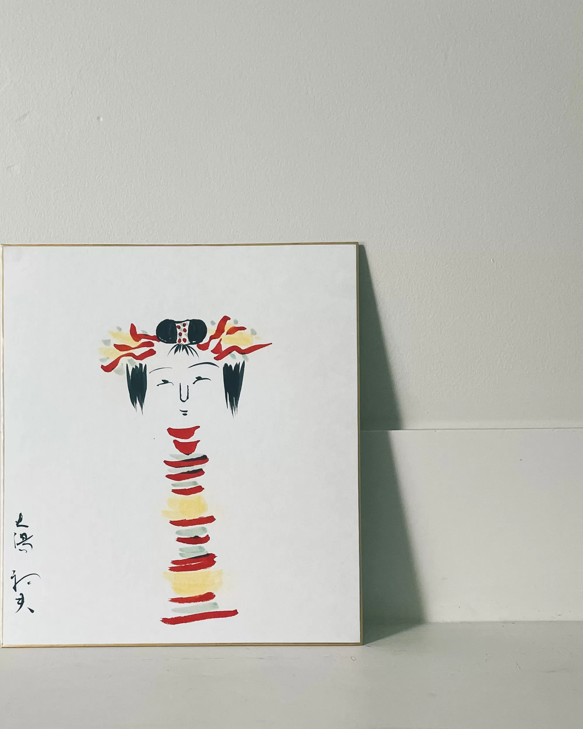 Cheap the maker Vintage Shikishi Kokeshi Painting