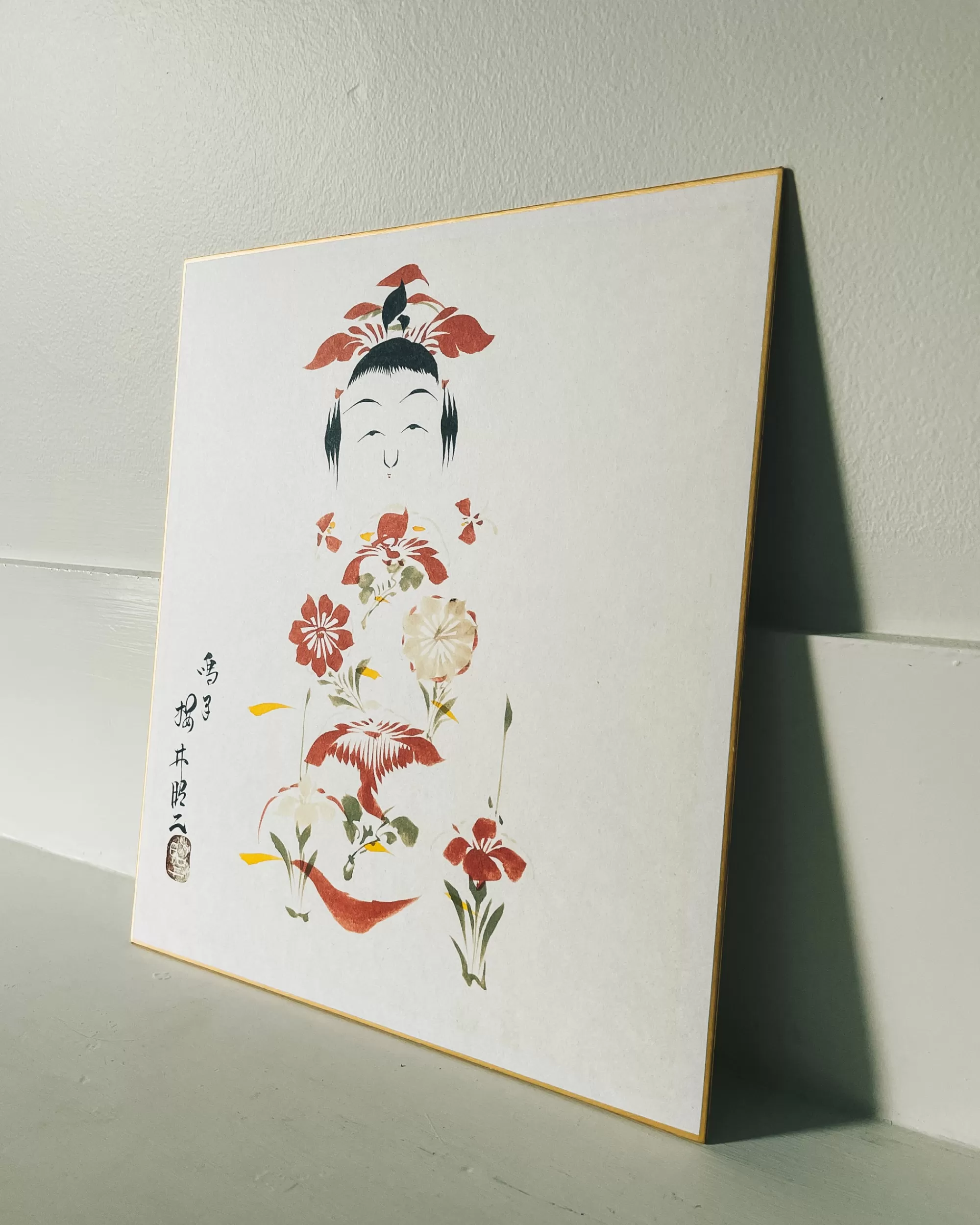 Sale the maker Vintage Shikishi Kokeshi Painting