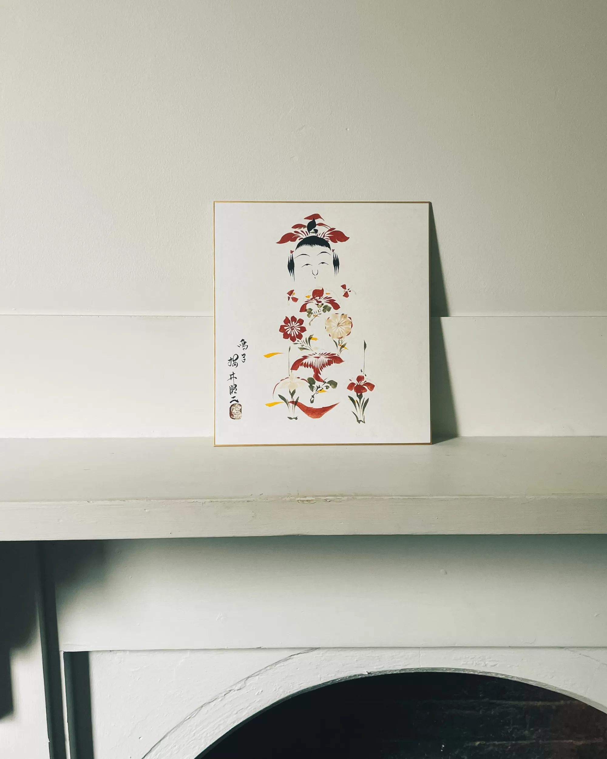 Sale the maker Vintage Shikishi Kokeshi Painting